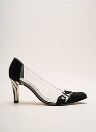 Pantofi cu toc țesătură satinată toc de 4 la 6 cm negru AZUREE femme