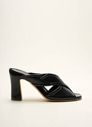Mulete/saboți material neted toc de 7 la 9 cm negru LORENZO MASIERO femme