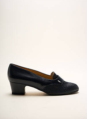 Mocasini material neted toc de 4 la 6 cm albastru SARABELLE femeie