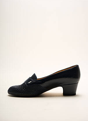Mocasini material neted toc de 4 la 6 cm albastru SARABELLE femeie