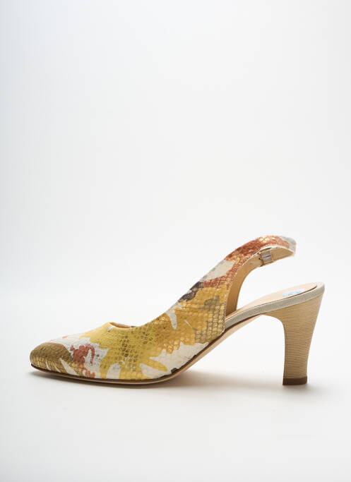 Pantofi cu toc galben BRUNATE femeie