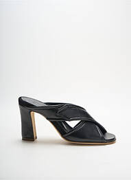 Mulete/saboți material neted toc de 7 la 9 cm negru LORENZO MASIERO femme