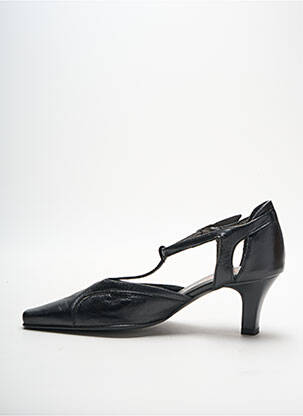 Sandale/pantofi decupați țesătură satinată toc de 4 la 6 cm negru ARTIKA SOFT femeie