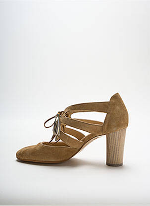 Sandale/pantofi decupați toc pătrat toc de 4 la 6 cm verde FRANCE MODE femeie