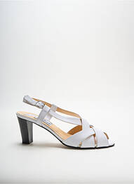 Sandale/pantofi decupați material neted toc de 4 la 6 cm alb SELMO femme