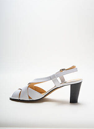 Sandale/pantofi decupați material neted toc de 4 la 6 cm alb SELMO femeie