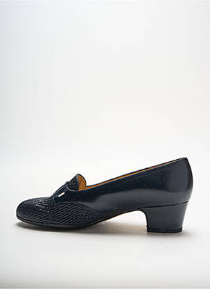 Mocasini material neted toc de 4 la 6 cm albastru SARABELLE femeie