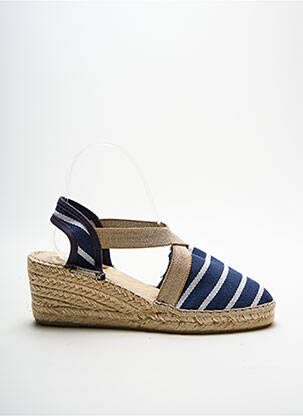 Espadrile vârf rotund toc de 4 la 6 cm albastru REBELLES femeie