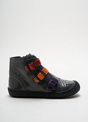 Botine/ghete material neted vârf rotund gri MOD8 fată
