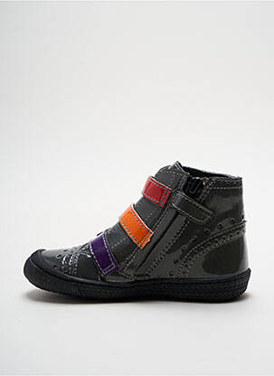 Botine/ghete material neted vârf rotund gri MOD8 fată