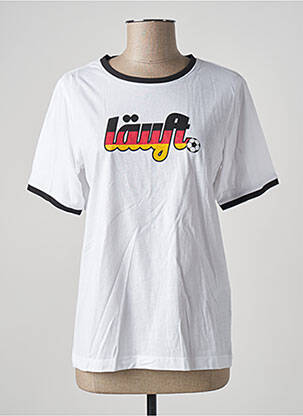 Tricou croială dreaptă mâneci scurte alb STOKTON femeie