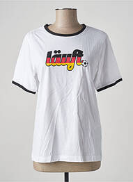 Tricou croială dreaptă mâneci scurte alb STOKTON femeie