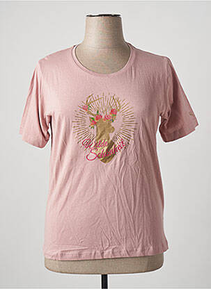 Tricou croială dreaptă mâneci scurte roz STOOKER WOMEN femeie