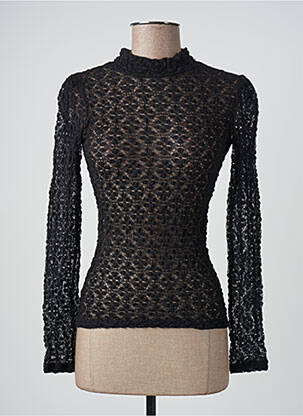 Top elasticitate mâneci lungi negru CACHE CACHE femeie
