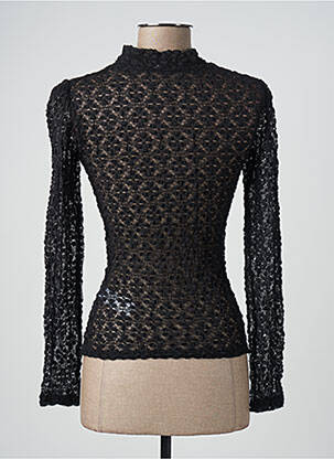 Top elasticitate mâneci lungi negru CACHE CACHE femeie