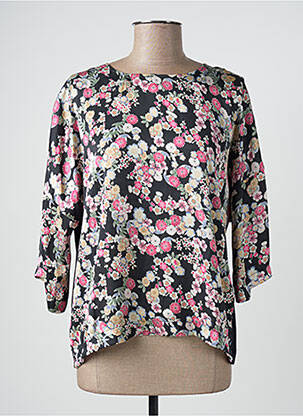 Bluză imprimeu floral mâneci 3/4 negru CACHE CACHE femeie