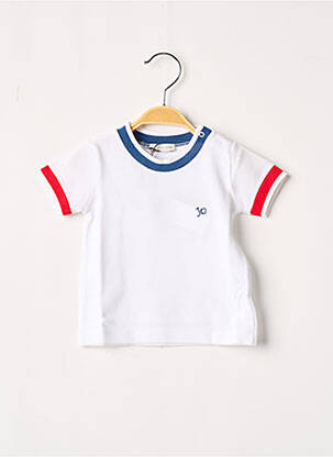 Tricou croială dreaptă mâneci scurte alb J.O MILANO băiat