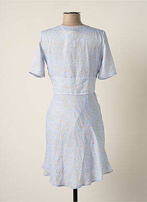 Rochie scurtă croială evazată mâneci scurte albastru LAAGAM femeie