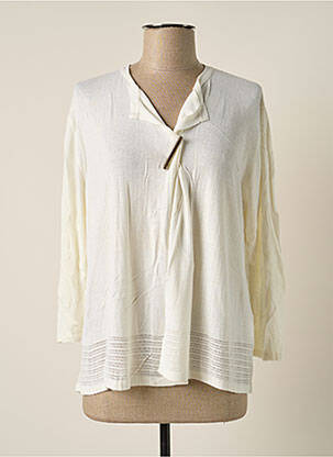 Vestă cu mâneci lungi alb POLES femeie