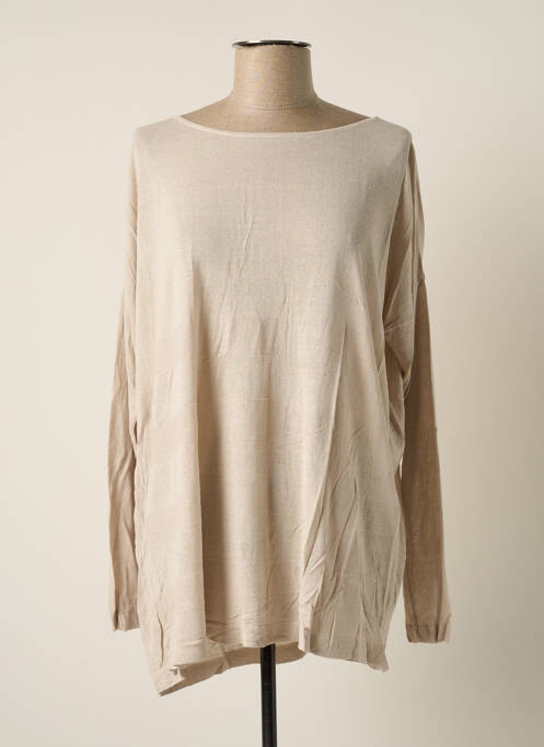 Pulover tunică bej POLES femeie