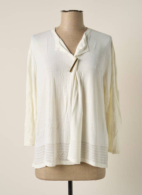 Vestă cu mâneci lungi alb POLES femeie