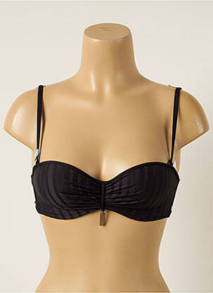 Sutien de costum de baie elasticitate sutien balconet cu decolteu înalt negru CHERRY BEACH femeie
