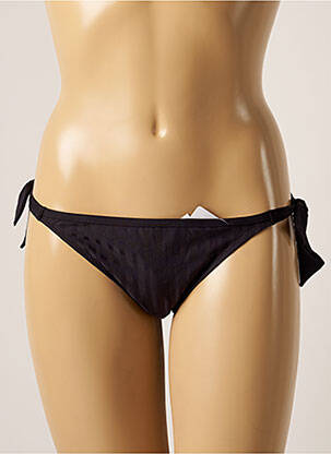 Chiloți de baie efect material satinat bikini negru CHERRY BEACH femeie