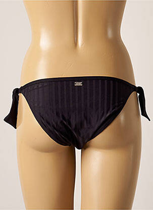 Chiloți de baie efect material satinat bikini negru CHERRY BEACH femeie
