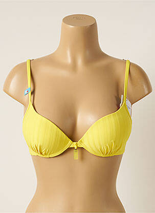 Sutien de costum de baie elasticitate top sutien push-up galben CHERRY BEACH femeie