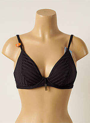 Sutien de costum de baie elasticitate sutien cupe întregi cu decolteu înalt negru CHERRY BEACH femeie