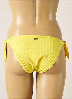 Chiloți de baie efect material satinat bikini galben CHERRY BEACH femeie
