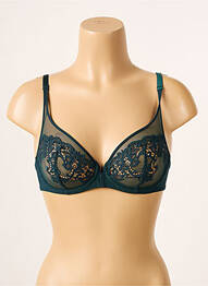 Sutien efect material satinat sutien cupe întregi cu decolteu înalt verde SIMONE PERELE femme