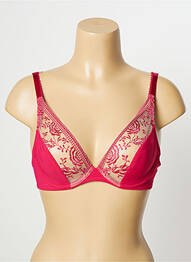 Sutien efect material satinat sutien cupe întregi cu decolteu înalt roz AUBADE femme