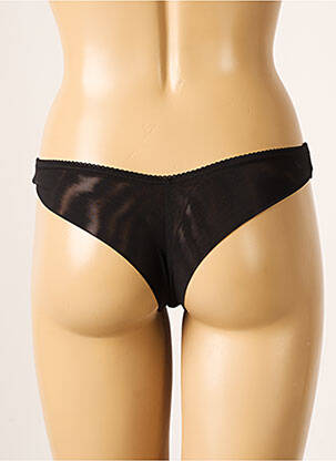 Tanga efect material satinat negru SIMONE PERELE femeie