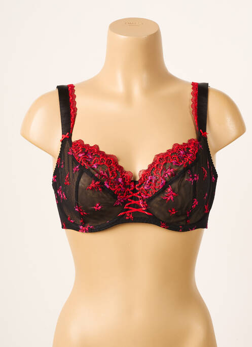 Sutien efect material satinat sutien cupe întregi cu decolteu înalt negru AUBADE femme