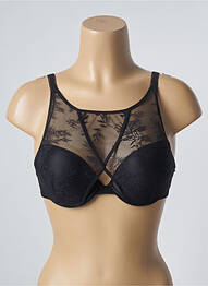 Sutien efect material satinat top sutien push-up negru PASSIONATA femme