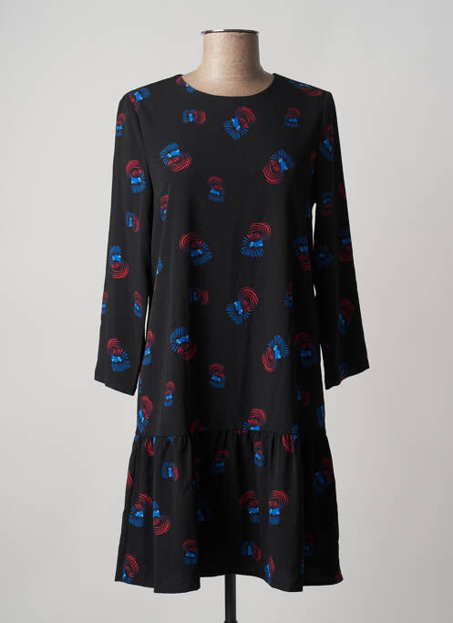 Rochie scurtă croială evazată mâneci lungi negru ANONYME DESIGNERS femme