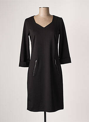 Rochie midi mâneci 3/4 mâneci 3/4 negru FRANSA femeie