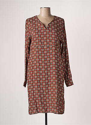 Rochie midi croială fluidă mâneci lungi maro DIPLODOCUS femeie