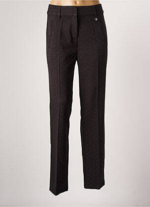 Pantalon drept țesătură poplin mărime normală negru FRANSA femeie