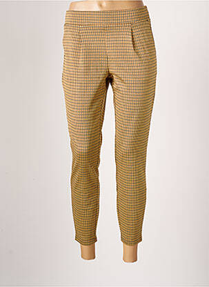Pantalon chino țesătură poplin mărime normală galben ICHI femeie