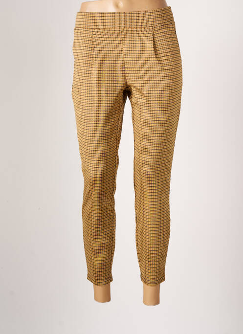 Pantalon chino țesătură poplin mărime normală galben ICHI femme