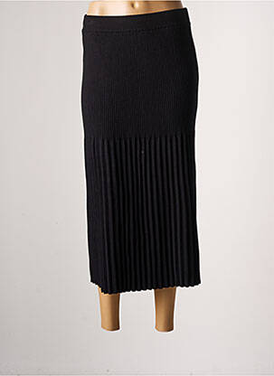 Fustă midi talie elastică negru CHERRY PARIS femeie