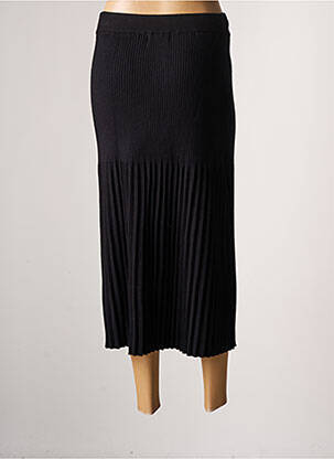 Fustă midi talie elastică negru CHERRY PARIS femeie