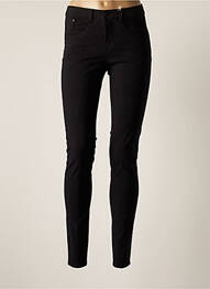 Pantalon slim țesătură poplin talie înaltă negru CREAM femme
