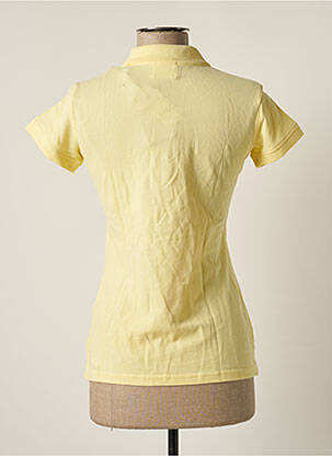 Polo broderie cu motive brodate mâneci scurte galben TEDDY SMITH femeie