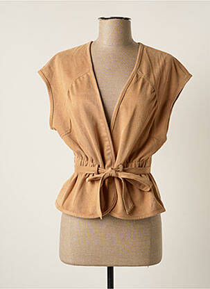 Vestă cu mâneci scurte bej MOLLY BRACKEN femeie