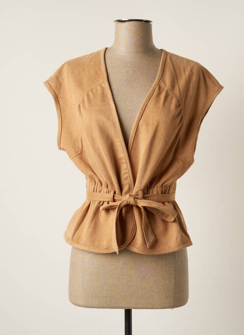 Vestă cu mâneci scurte bej MOLLY BRACKEN femeie