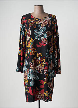 Rochie midi imprimeu floral mâneci lungi negru PALME femeie