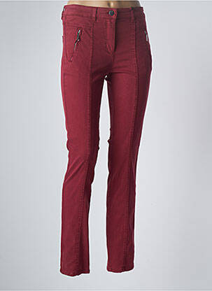 Pantalon slim țesătură poplin mărime normală roșu TONI femeie